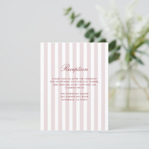 Tarjeta de recepción moderna con franjas verticale