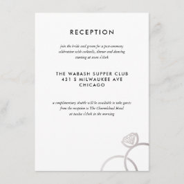 Tarjeta de recepción moderna de Anillos plateados