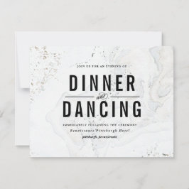 Tarjeta de recepción moderna de matrimonio en márm