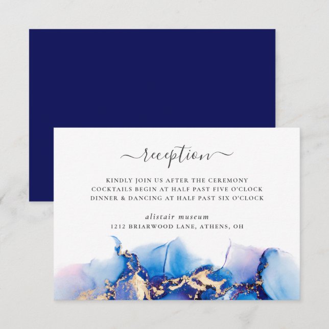 Tarjeta de recepción moderna de nubes acuáticas (Anverso / Reverso)