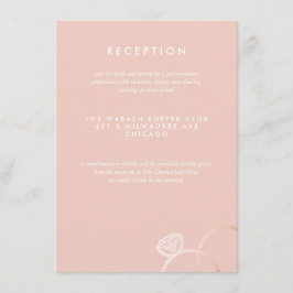 Tarjeta de recepción moderna de Rosa con anillos d
