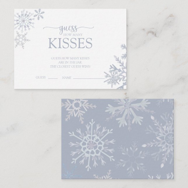 Tarjeta De Recepción Moderna ducha de copos de nieve azul turbio cuánto (Anverso / Reverso)