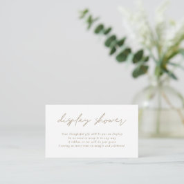 Tarjeta De Recepción Moderna ducha de novia con guión dorado