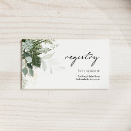 Tarjeta De Recepción Moderna ecología y registro de Baby Shower Gold