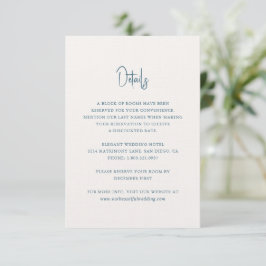 Tarjeta De Recepción Moderna escritura azul manuscrita elegante boda