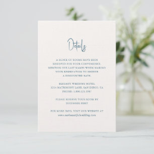 Tarjeta De Recepción Moderna escritura azul manuscrita elegante boda
