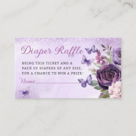Tarjeta De Recepción Moderna mariposa floral Diaper Raffle Baby Shower