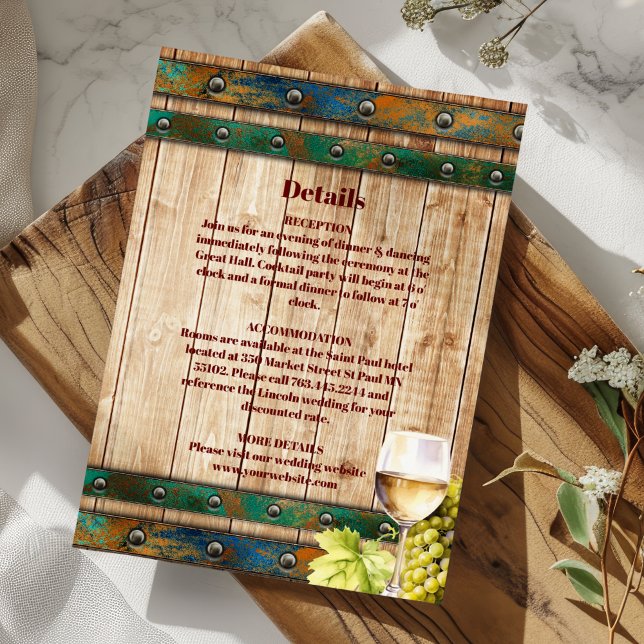 Tarjeta De Recepción Moderna Moda acuarela Vineyard Boda paisajístico (Subido por el creador)