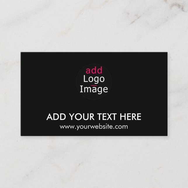 Tarjeta De Recepción Moderna Moda profesional Personalizado marca negro (Anverso)
