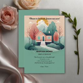 Tarjeta De Recepción Moderna Para Siempre Adopción En Casa Ducha De Pes