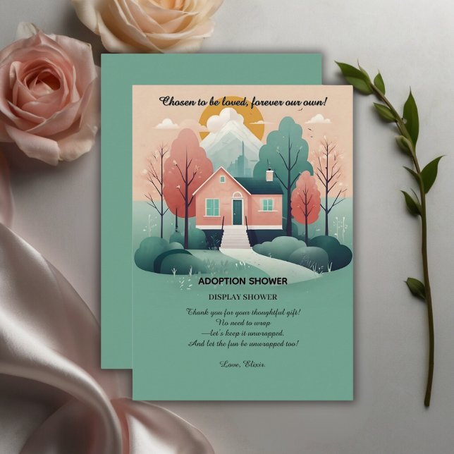 Tarjeta De Recepción Moderna Para Siempre Adopción En Casa Ducha De Pes (Subido por el creador)