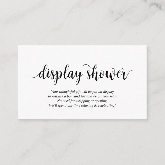 Tarjeta De Recepción Moderna rusa, escritura negra, ducha de pantalla (Anverso)