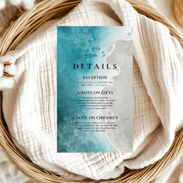 Tarjeta De Recepción Moderna y elegante boda tropical en la playa (Subido por el creador)