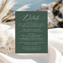 Tarjeta De Recepción Moderna y elegante caligrafía Detalles del Boda ve