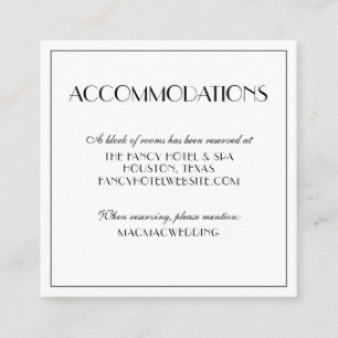 Tarjeta De Recepción Moderna y elegante foto de alojamiento de boda