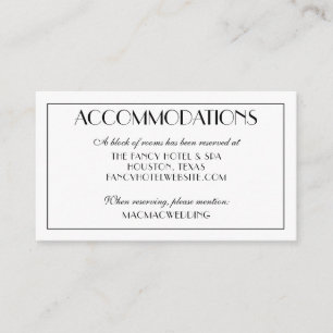Tarjeta De Recepción Moderna y elegante foto de alojamiento de boda
