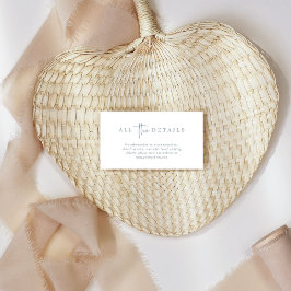 Tarjeta De Recepción Moderna y Minimalista | Detalles del Boda