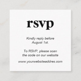 Tarjeta De Recepción Moderna y moderna tipografía audaz RSVP