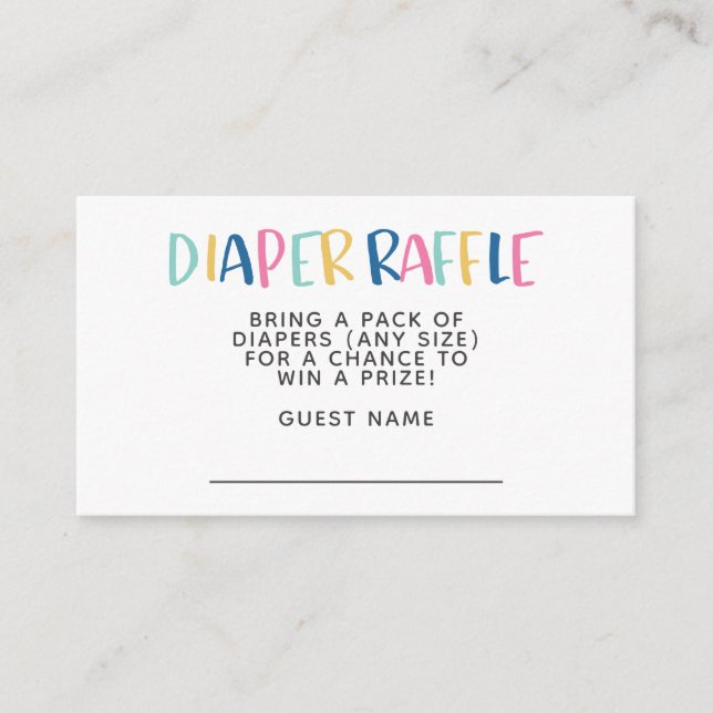 Tarjeta De Recepción Moderna y simple esperanza Arcoiris Diaper Raffle (Anverso)
