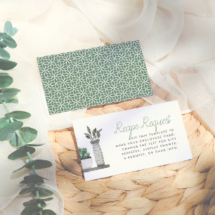 Tarjeta De Recepción Modernas Plantas Boho Ducha Bridal