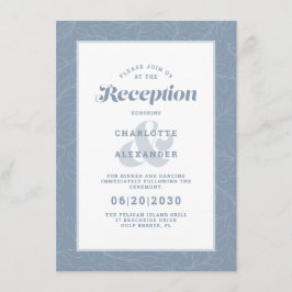 Tarjeta De Recepción Moderno Acogida de Boda Patrón Azul Dusto