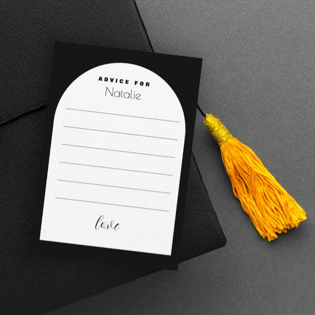 Tarjeta De Recepción Moderno Arco Negro Elegante Fonts Graduado (Subido por el creador)