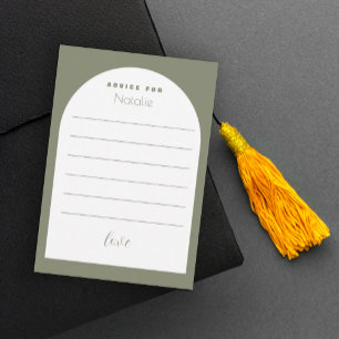 Tarjeta De Recepción Moderno Arco Verde Sage Elegante Fonts Graduados