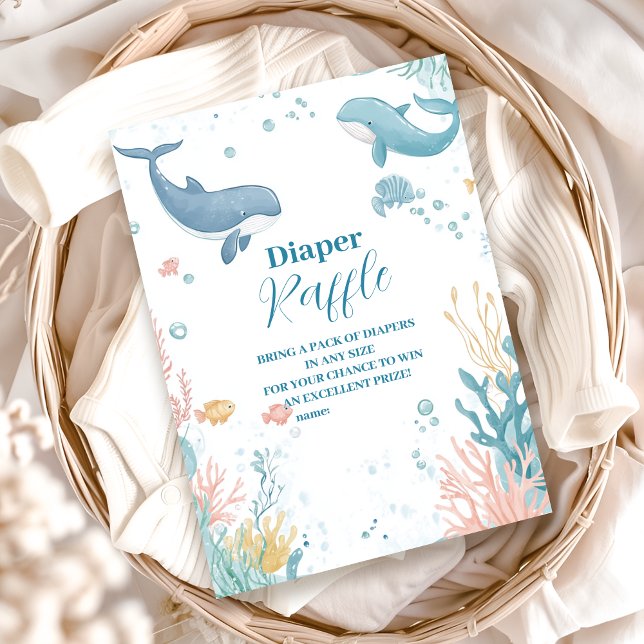 Tarjeta De Recepción Moderno bajo el mar Género Diapper Neutral Raffle (Subido por el creador)