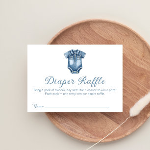 Tarjeta De Recepción Moderno Blue Jean Baby Denim Diaper Raffle Shower