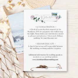 Tarjeta De Recepción Moderno Boda de acuarela de playa costera