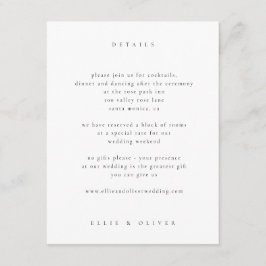 Tarjeta De Recepción Moderno Boda de fotografía del Boho blanco y negro