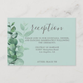 Tarjeta De Recepción Moderno boda de la vegetación del eucalipto contem