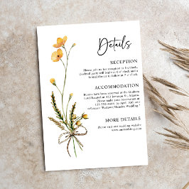 Tarjeta De Recepción Moderno Boda Minimalista Rústico Botánico Elegante