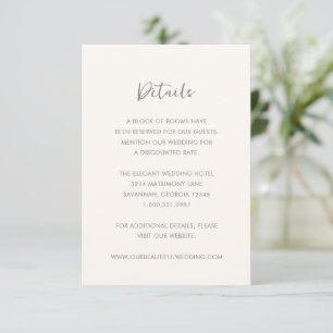 Tarjeta De Recepción Moderno Boda sencillo de marfil
