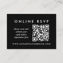 Tarjeta De Recepción Moderno Boda Silver en línea Código QR RSVP