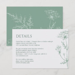 Tarjeta De Recepción Moderno Boda verde de arcilla mínima