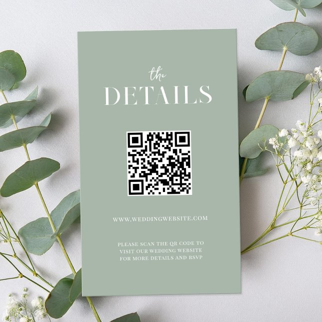 Tarjeta De Recepción Moderno Boda verde de Moda simple y sabia (Subido por el creador)