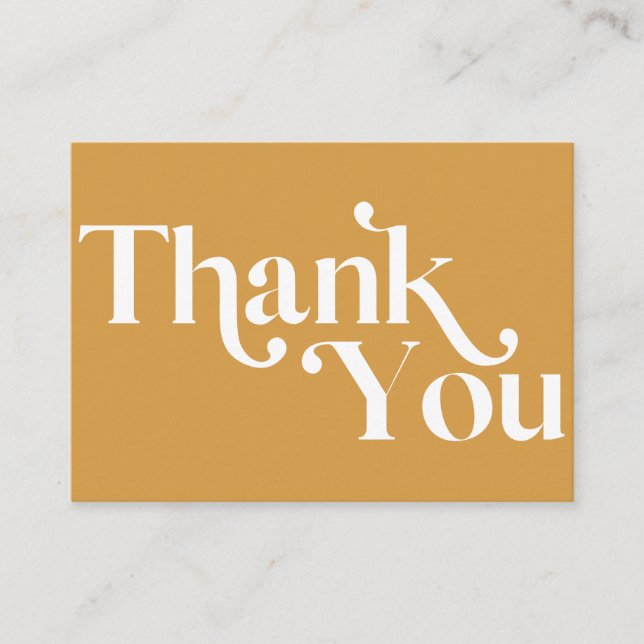 Tarjeta De Recepción MODERNO BOLD DE ESTILO Gracias por tu compra (Anverso)