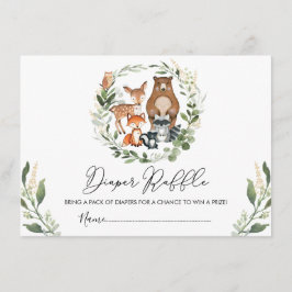 Tarjeta De Recepción Moderno bosque vegetación Baby Shower Diaper Raffl