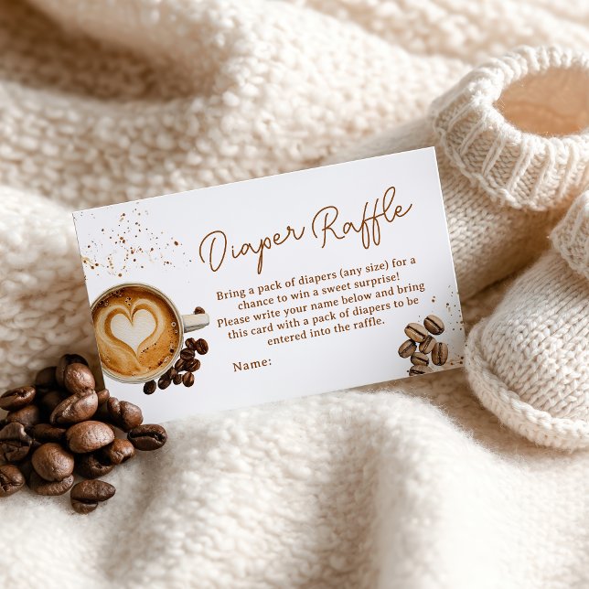Tarjeta De Recepción Moderno café Baby Shower Diaper Baby Shower (Modern Fall Coffee Baby Shower Diaper Baby Shower Enclosure Card)