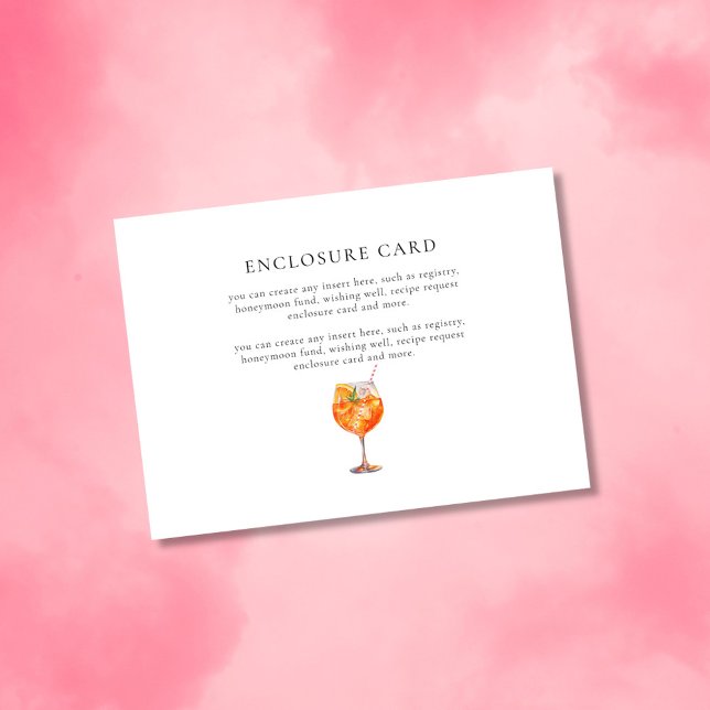 Tarjeta De Recepción Moderno Chic Amor A Primera Spritz Despedida de So (Subido por el creador)