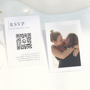 Tarjeta De Recepción Moderno código QR de foto de respuesta de boda min