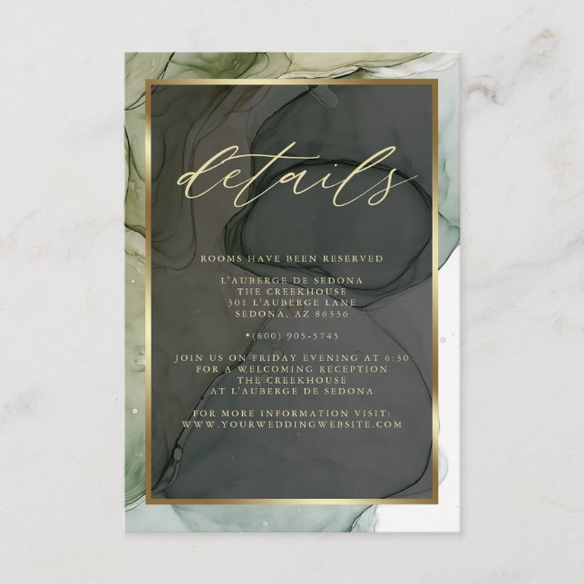 Tarjeta De Recepción Moderno Código QR Elegante Vegetales Sórdidos Tint (Anverso)