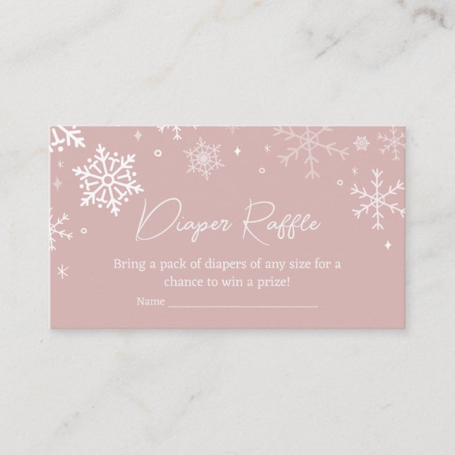 Tarjeta De Recepción Moderno croquis copos de nieve Baby Shower Diaper  (Anverso)