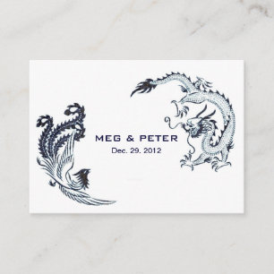 Tarjeta De Recepción Moderno Dragon-Phoenix Boda China RSVP