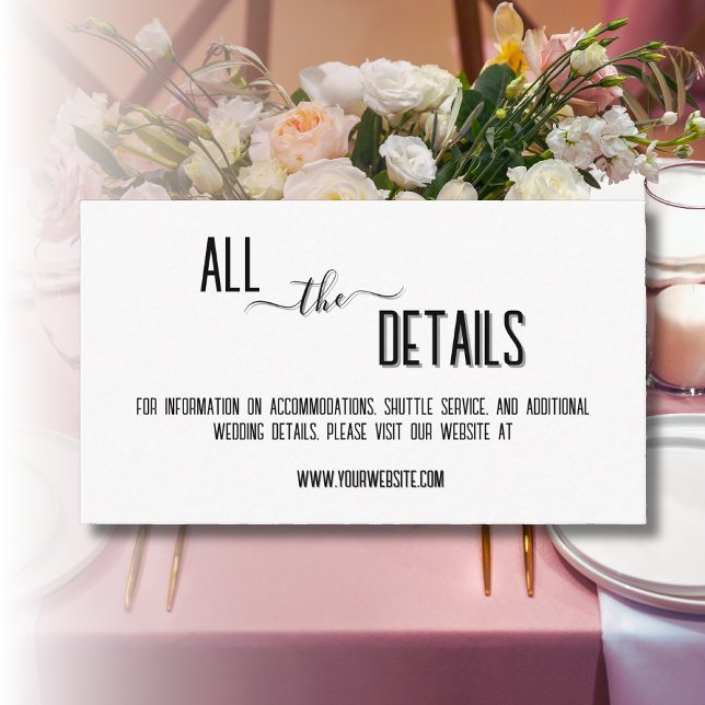 Tarjeta De Recepción Moderno, elegante Boda de texto negro personalizad (Subido por el creador)