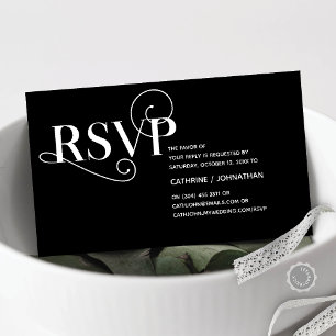 Tarjeta De Recepción Moderno Elegante, RSVP de Boda, Respuesta, Respond