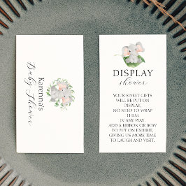 Tarjeta De Recepción Moderno Elephant Greeneration Baby Display Ducha