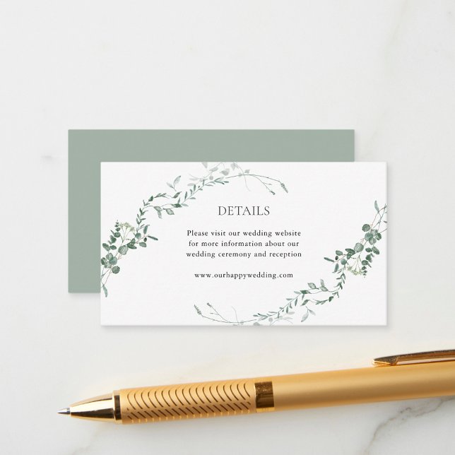Tarjeta De Recepción Moderno Eucalyptus Greenery Elegante Boda Jardín (Subido por el creador)