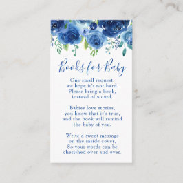 Tarjeta De Recepción Moderno Floral Blue Boy Books Baby Shower